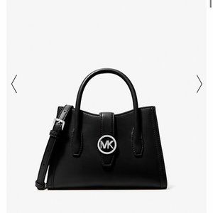 NWT - MICHEAL KORS Gabby Small Faux Leather Satchel - Black